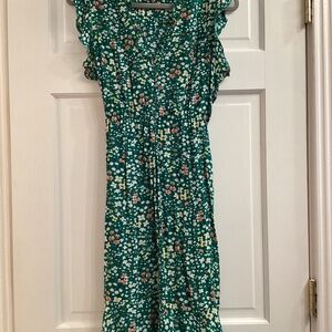 Apricot of England summer floral print v neck dress size Large